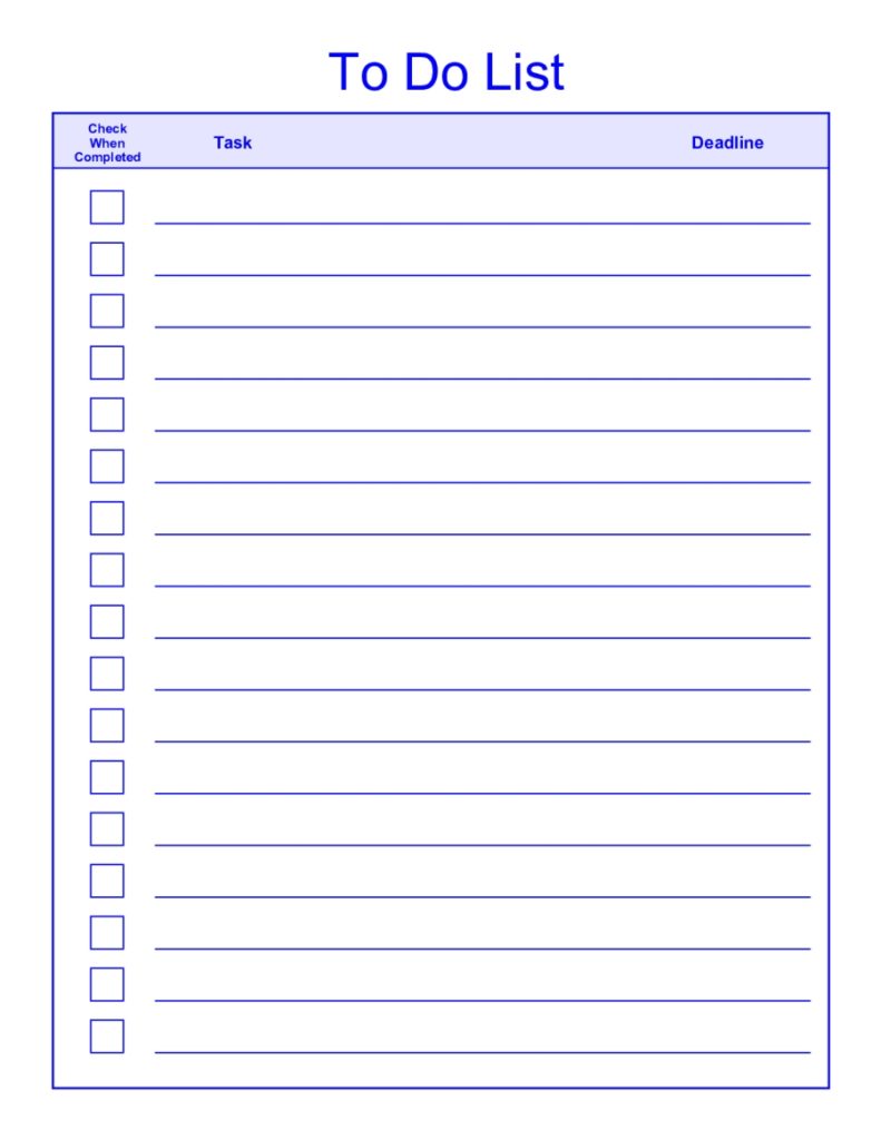 2022 To Do List Template Fillable Printable Pdf And Forms Handypdf