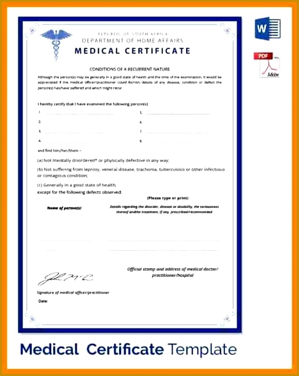 3 Fake Medical Certificate Pdf | Fabtemplatez With Regard To Fake Medical Certificate Template Download