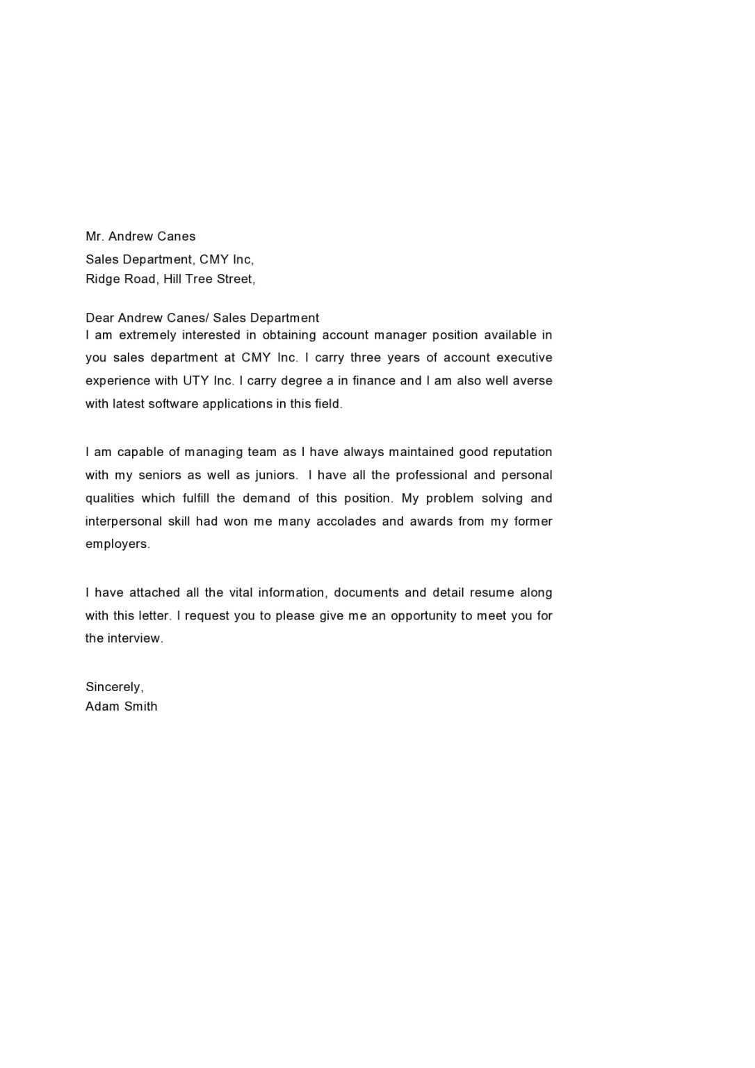 Letter Of Interest Template Microsoft Word