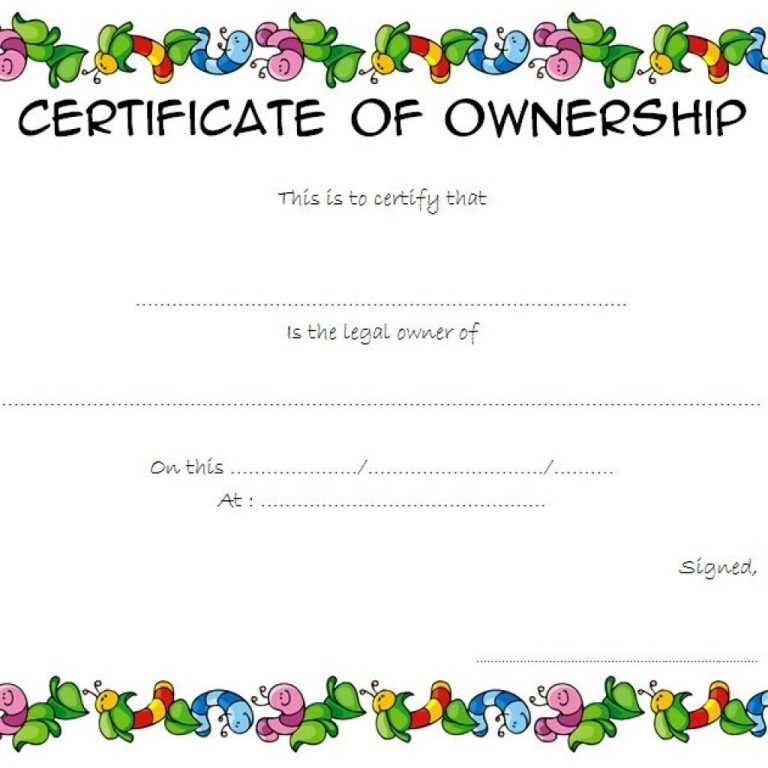 47 Certificate Of Ownership Templates Instant Download For Certificate Of Ownership Template 1885