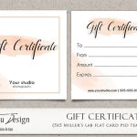 Photography Gift Certificate Photoshop 5X5 Card Template throughout Free Photography Gift Certificate Template