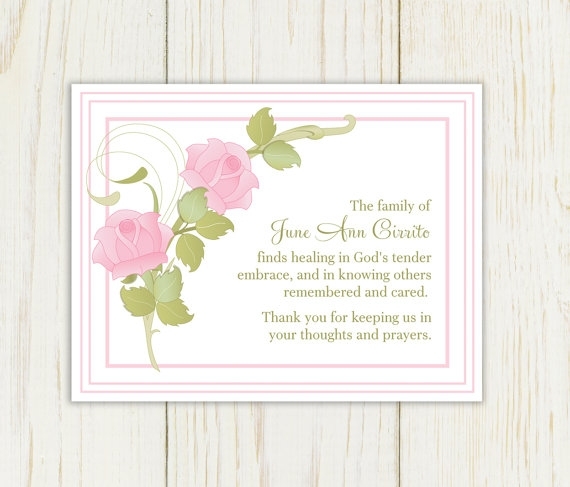 Sympathy Thank You Cards Templates Throughout Sympathy Thank You Card Template